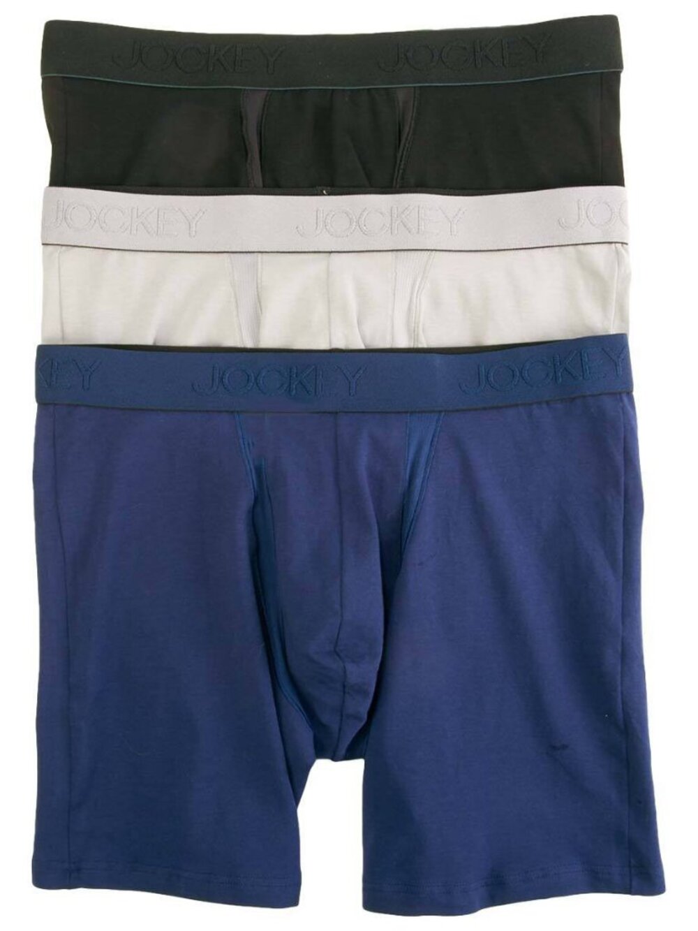 Men’s Jockey 3-Pack Chafe Proof Pouch Cotton Stretch 6" Boxer Brief, Size S